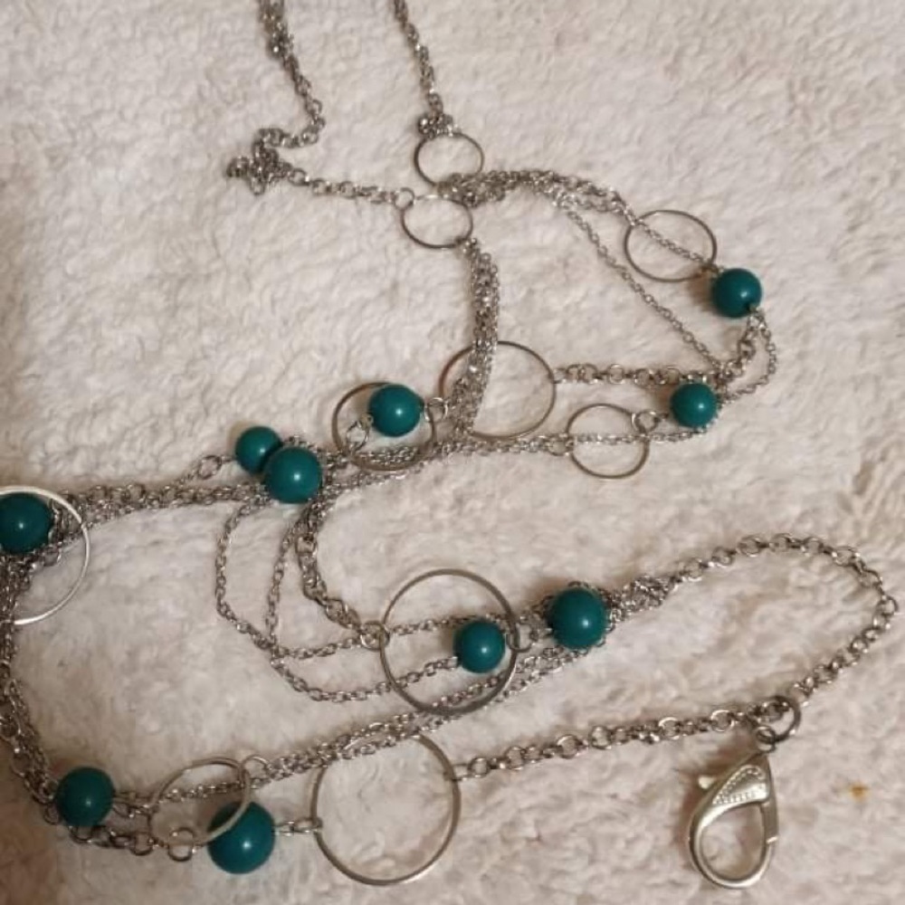 aparazzi Beachside Babe - Green - Lanyard Necklace & Earrings.